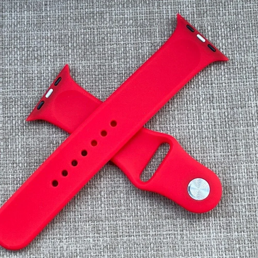 Replacement Band for iwatch Red Sport Silicon Rubber Strap Size 42/44mm